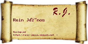 Rein János névjegykártya