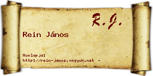 Rein János névjegykártya